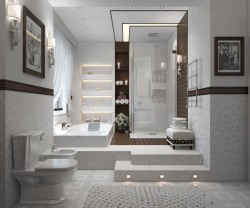 homedesigning:  Contemporary Bathroom In White 