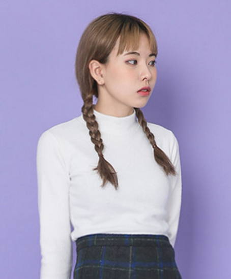kitteii:   체크 울 플리츠 스커트 (2color)₩26,000