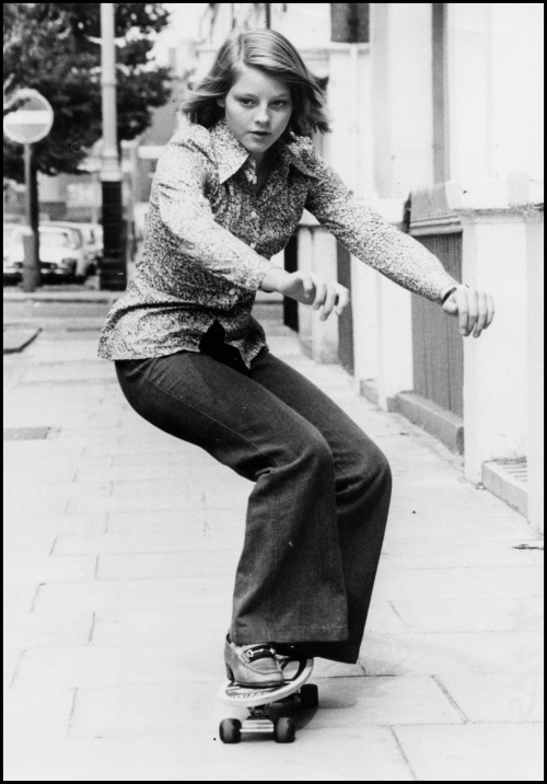 lostpolaroids:  Jodie Foster on a skateboard