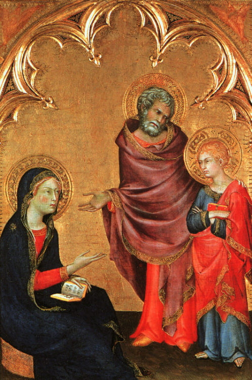Sulky teenager Jesus in Simone Martini&rsquo;s Holy Family, fourteenth century. Image from: http