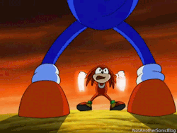 vgfm:  notanothersonicblog:  A seminal moment in animation history.  Jesus Christ I cannot find one thing right with the animation in this gifset.   knockles and sanic