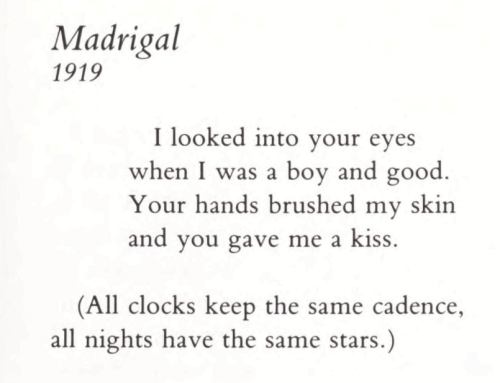 Federico García Lorca, from Madrigal; Collected Poems (ed. by Christopher Maurer)