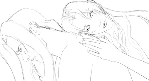 lucentheart: I have this friend Eni who is drawing a Sephiroth x Aerith art for me out of the goodne