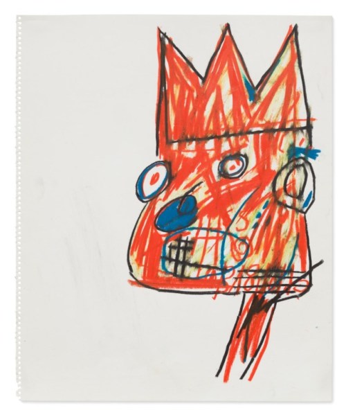  Jean-Michel Basquiat ceras sobre papel18 ¼ x 15 in. (46.4 x 38.1 cm.)alrededor de 1982 