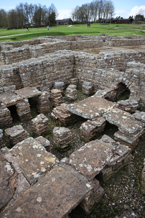 The Severan Fort, Vindolanda Roman Fort, Northumberland, 29.4.18.These buildings belong to an earlie