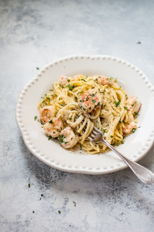 Creamy Lemon Shrimp Spaghetti