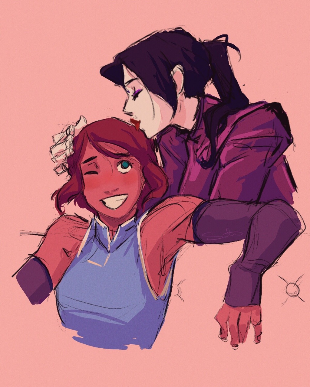 samanthadoodles:Korrasami sketch drop 💫 &lt;3 &lt;3 &lt;3