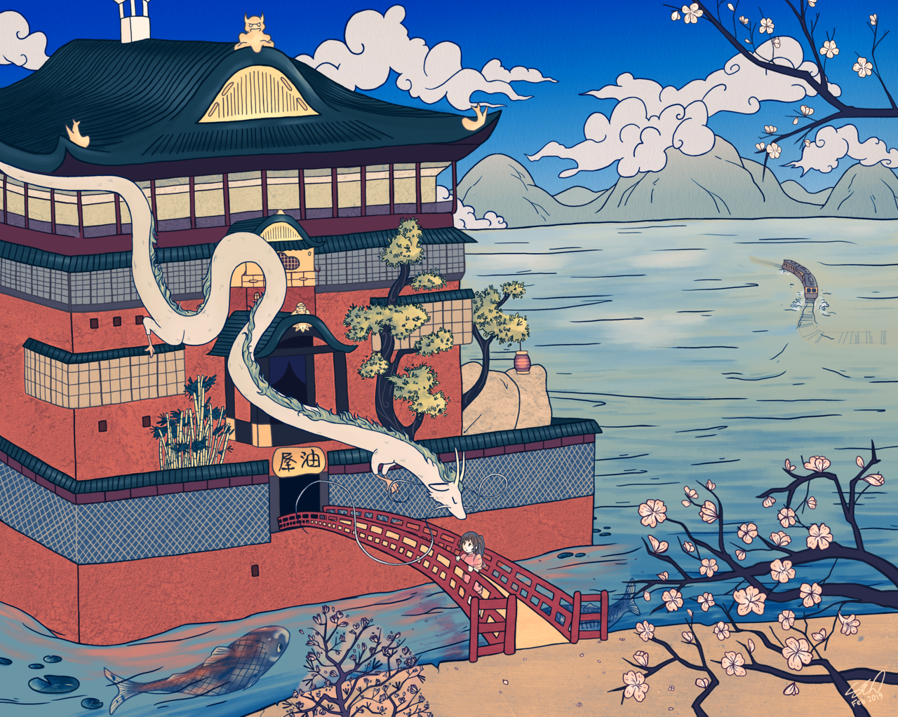corpseraine:  Ukiyo-e Spirited Awayedited the colors more