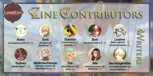 ⭐Level Up! Contributor Announcement⭐Now announcing our full line-up of contributors for Level Up! A 