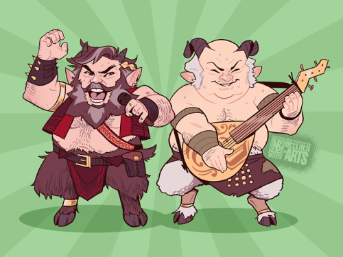beecher-arts: In the game I’m DMing for I decided to put in Jack Black and Kyle Gass as Satyr Bards 