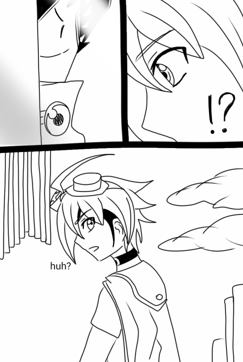 justanotherotakuandartist:  Alternate universe thing where Yusei was in Arc V. This happens when the synchro arc is coming to an end. Crappily drawn because I suck. :) 