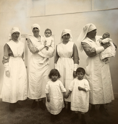 Poor french children in a hospital ward, November 1918.Photograph by H. C. Ellis, National Geographi