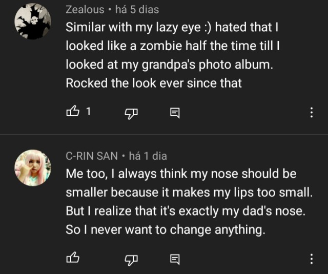 redrivershore:on a vid about this girl who didnt get a nose job because she realized she had her grandfather’s nose