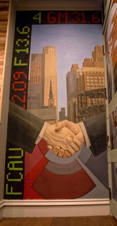 The Dialectic of DetroitOil on Board3 panels (42x108) (132x108) (42x108)The Auto Industry has been a