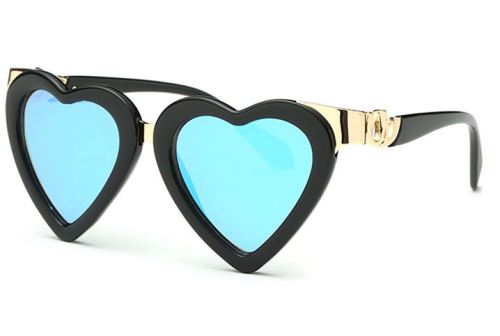 coquettefashion: Pink, Blue &amp; Black Heart Mirrored Sunglasses