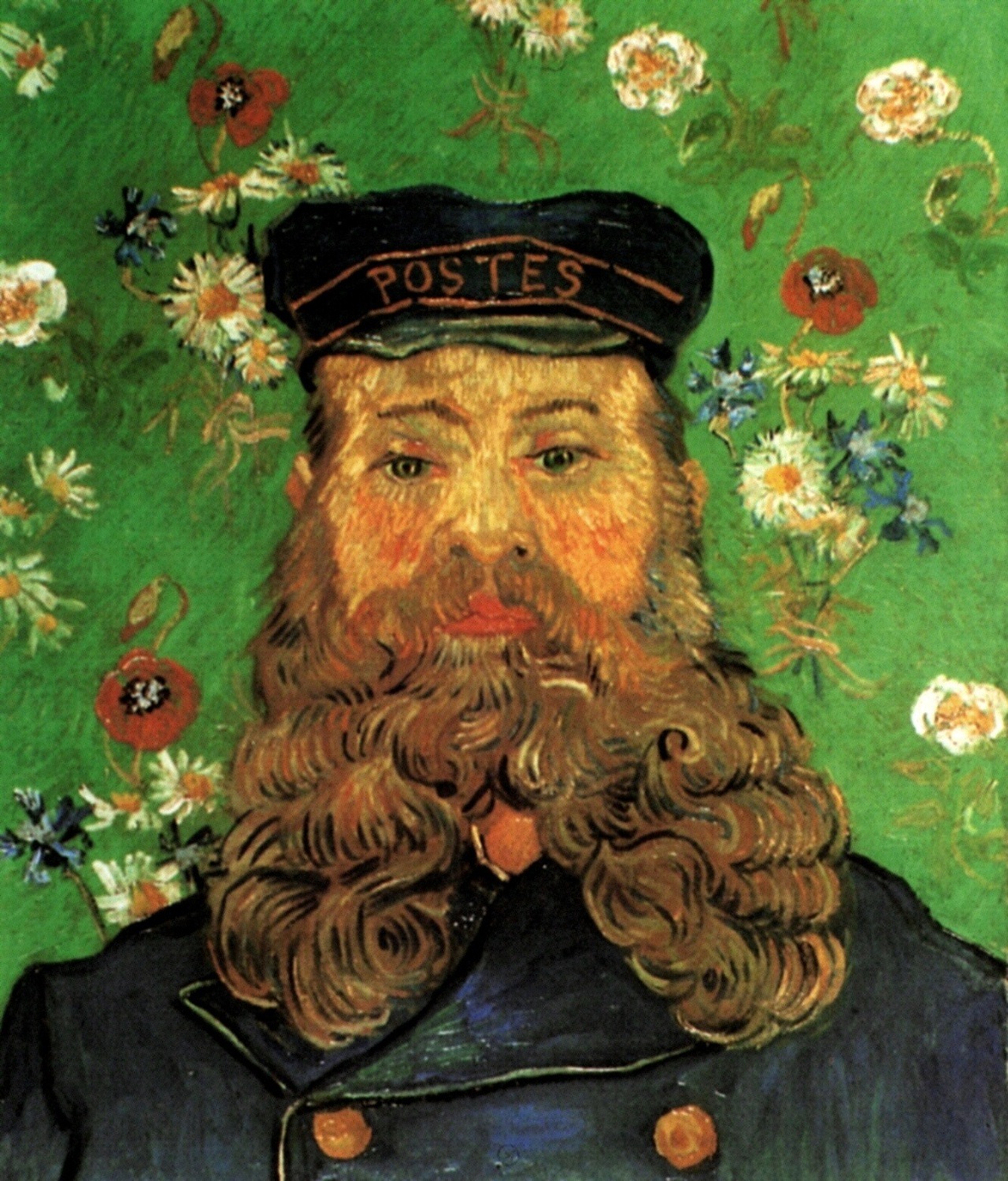 Various portraits of Joseph Roulin by Van Gogh