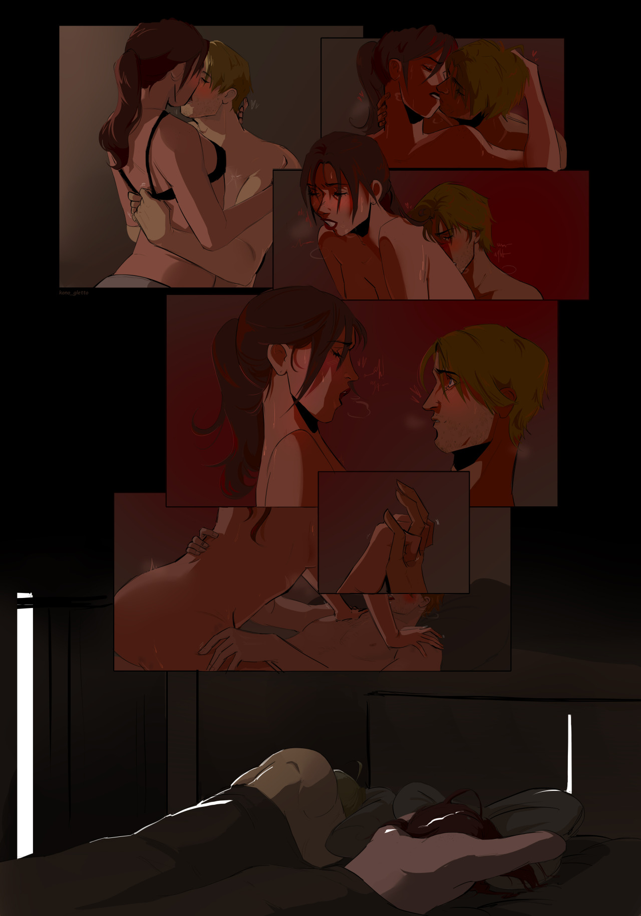 somewhere during Infinity Darkness  This idea came to me right after the series was released, and Im glad I finally made this comic. Im sorry for the broken hearts, I suffer too. #resident evil #resident evil infinite darkness #Cleon#Claire Redfield#Leon Kennedy #leon x claire