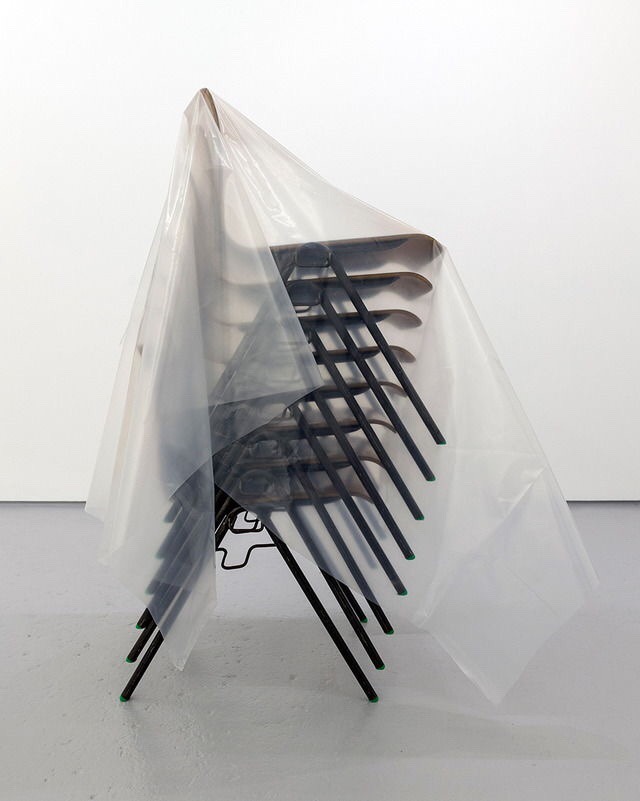 themotifeye:  Valérie Kolakis - School Chairs and polythene