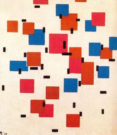 artist-mondrian:Composition in Color A, 1917, Piet Mondrian