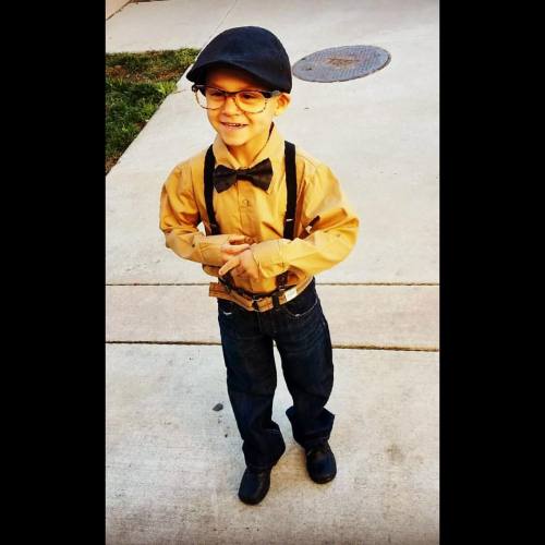 My little Lolo!!! Eeeeeeee As an “old man” for school!  (at Hacienda Pèrez-Garcia)