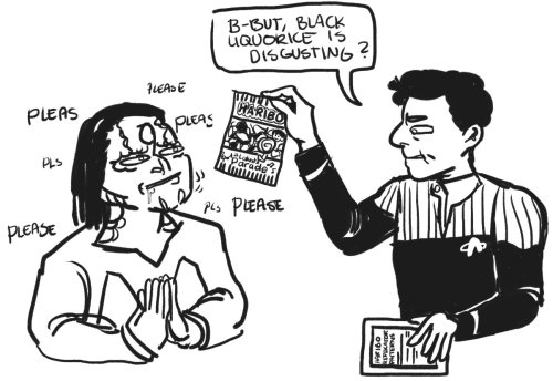 hingabee:i also have these doodles. risa garak/julian for @reserve and black liquorice = cardassian 
