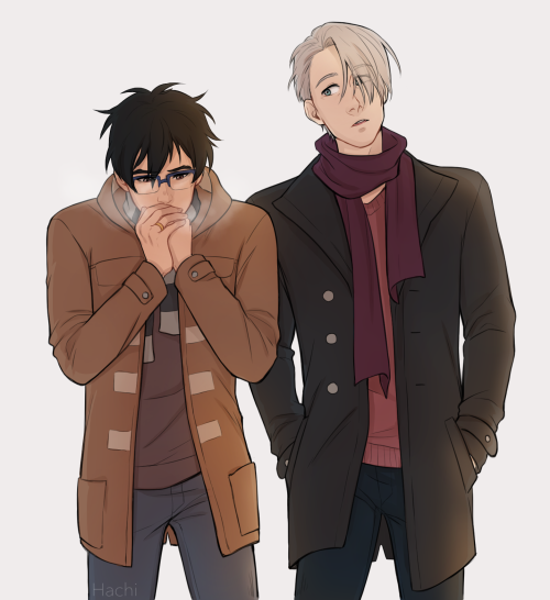 hachidraws:It’s cold in St Petersburg and Yuuri’s flirt game is still pretty rusty even 