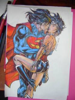 hellyeahsupermanandwonderwoman:  Superman and Wonder Woman  by CorchCarol  