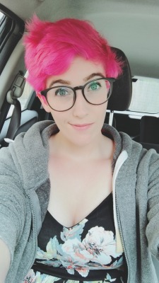 Redid my hair to be a more Zarya shade of pink. I prefer bubblegum, but it doesn’t stay in my hair as long as this