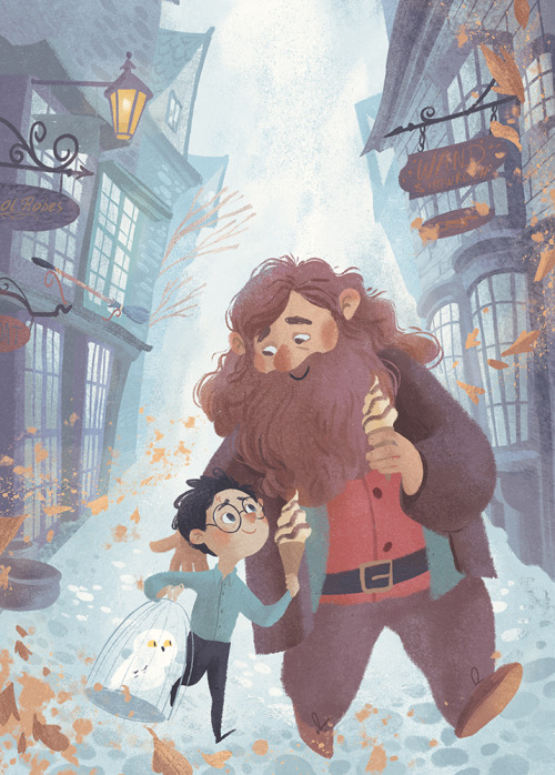 gitkadraws: Harry and Hagrid