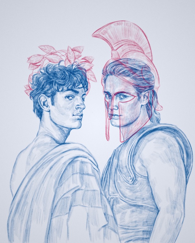 aliceblakeart:Patroclus and Achilles as portrayed in The Song of Achilles by Madeline Miller ✨