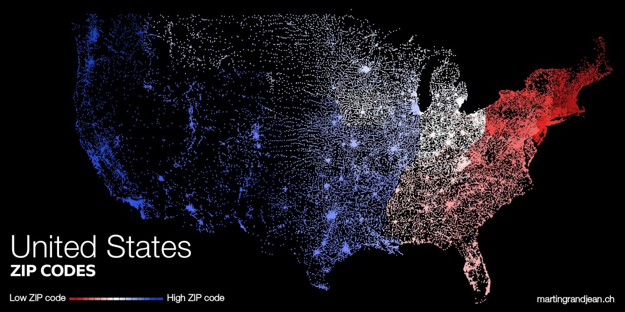 Map Of The US ZIP Codes Numbering Maps On The Web Tumblr N8tvz4XYUV1rasnq9o1 1280