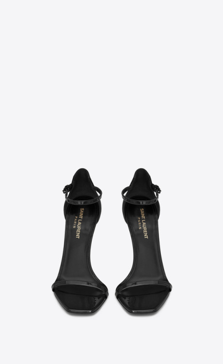 yslgirl:Saint Laurent Opyum 11 Sandals in Black Patent Leather and Black Metal $995.00