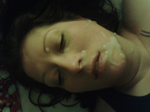 tittenspritzen:  tittenspritzen:Tonight she begged me to cum on her face. Give my wife a face full of cum, and she’s a happy girl.