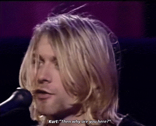 violentwavesofemotion:Kurt Cobain being Kurt Cobain before a performance of &ldquo;The