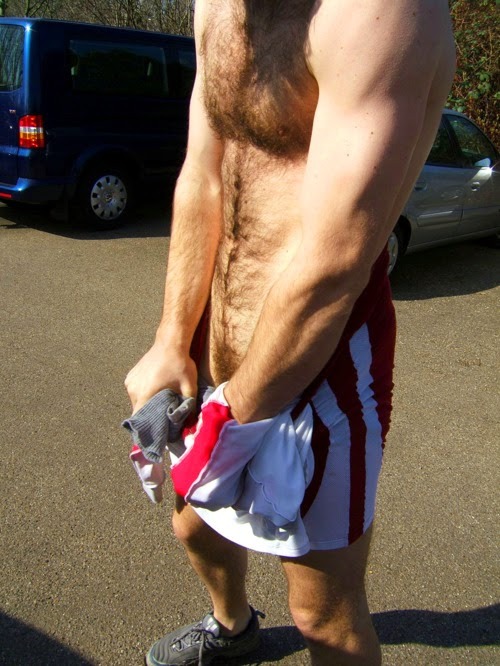 fuzzballznpits:  not showing any man parts but I can assure you they are fuzzy! 
