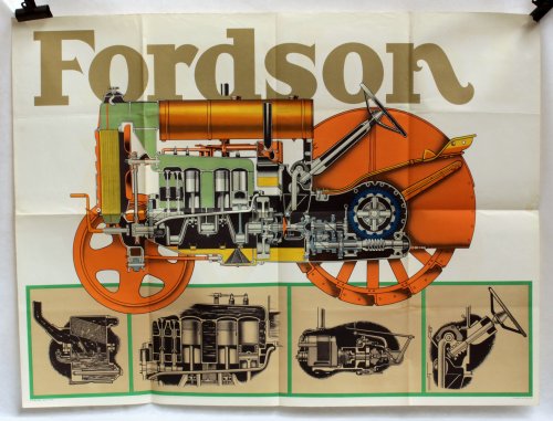 Brilliant bright original Fordson Tractor Poster from the 50&rsquo;s