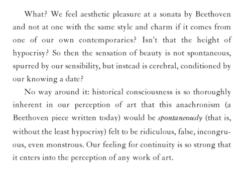 Milan Kundera, from &ldquo;The Consciousness of Continuity&rdquo; (The Curtain: An Essay in Seven Pa