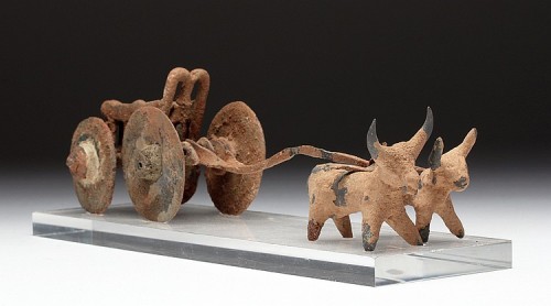 archaicwonder:Proto-Hittite Chariot with Oxen, c. 1800- 1500 BCThis bronze sculptural ensemble repre