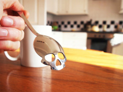 itscolossal:  A morbid new way to count calories: The Sugar Skull Spoon.
