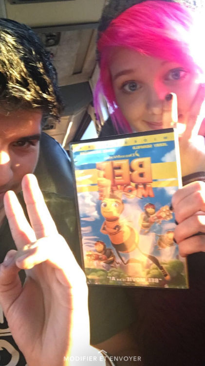 So I met this girl on the greyhound and she carries a copy of the bee movie with her