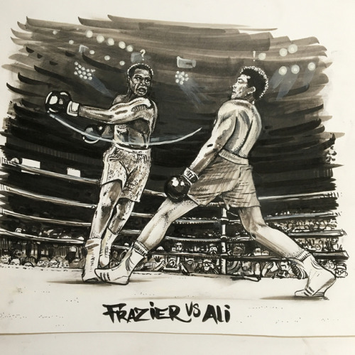 Frazier vs Ali markers on paper #markers #sketchbook #art #ali #vs #joefrazier #boxing