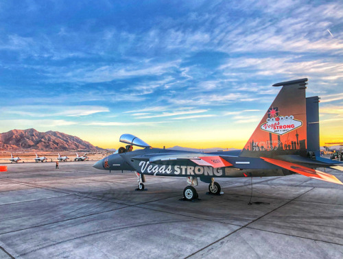lasvegaslocally: US Air Force F-15 fighter jet with #VegasStrong paint job source 