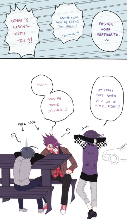 Saihara : Momota-kun is a good driver… when Ouma-kun isn’t around.