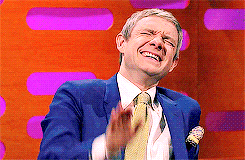 hobbitbilbo:  Martin laughing.for Romina 