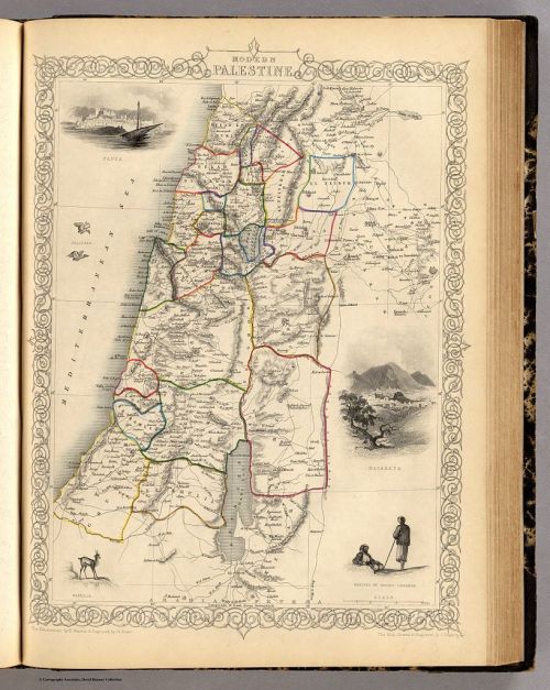 An 1851 British map of Palestine. At this point in its history, Palestine had been a part of the Ott