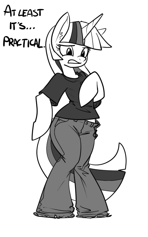 30minchallenge:  kevinsanoposts:  reiduran:  &gt;Draw a pony wearing the clothes