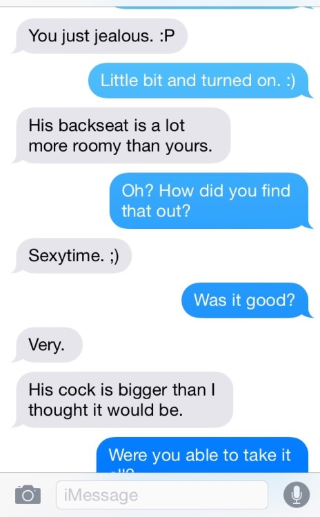 anafuntymes: So got this text from my wife while she was with the best friend. Oh fuck!!!!