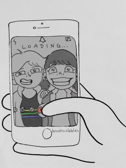 brookscribbles:marinette won’t be using snapchat for a while….doodle inspired by this post by @sepul