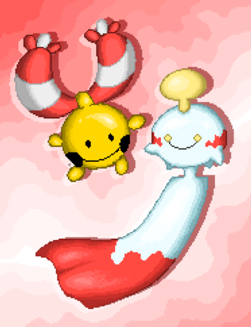 1 hr drawing of Chingling and Chimecho in pixel style![do not repost.]