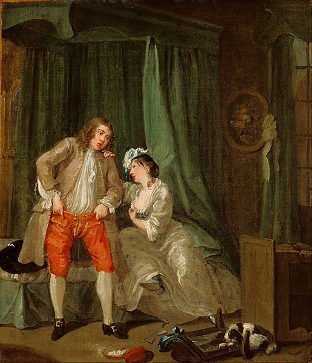 William Hogarth, After, c. 1730–1, 39 x 34 cm, Los Angeles, The J. Paul Getty MuseumIn the other pai